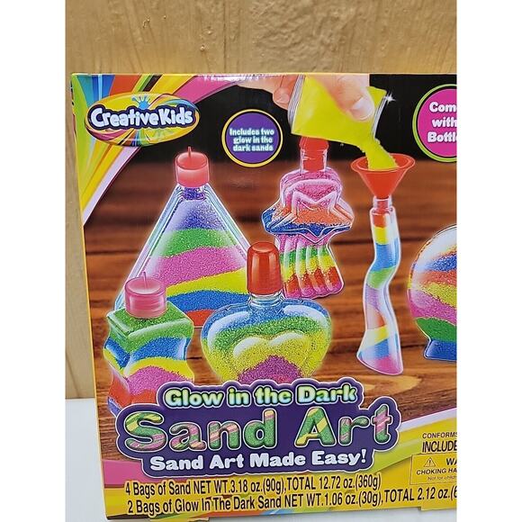 Creative Kids Glow In the Dark Sand Art Activity Kit for Kids Multicolor Sand - Picture 3 of 9